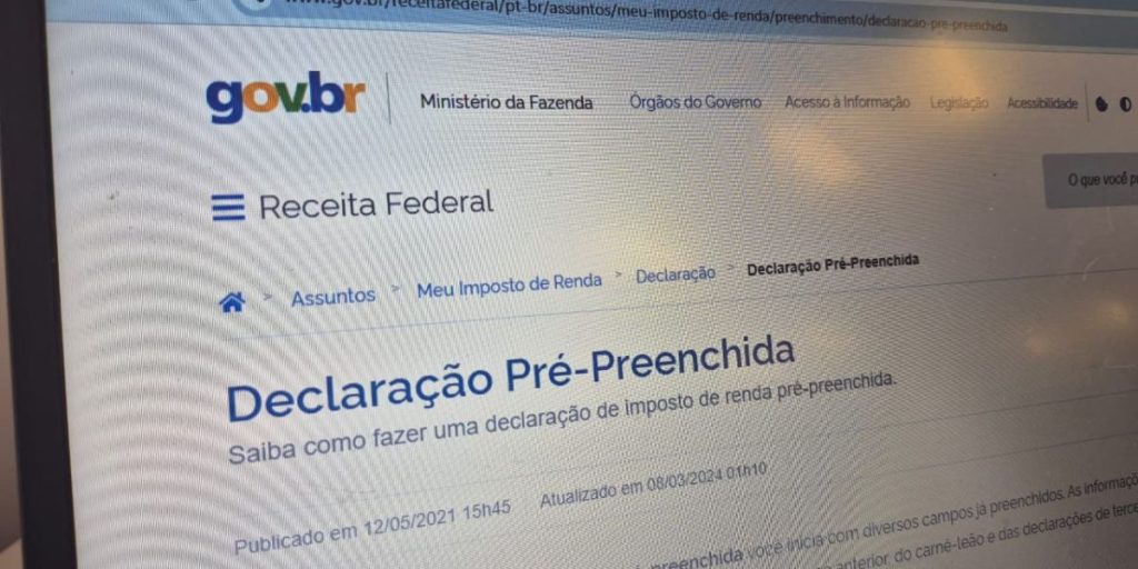 declaração pré-preenchida